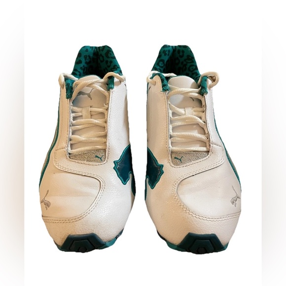 Y2K OG Puma Super Elevate Sneakers White/Aqua Lace-Up Womens 8 - Picture 1 of 7